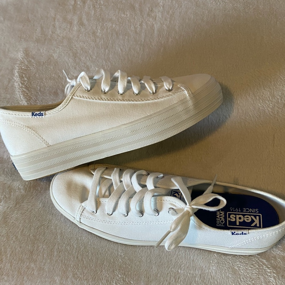 New White Platform Keds